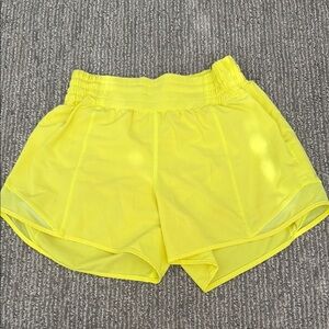 Women’s Neon Yellow Lululemon Hottie Hot Shorts